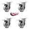 Service Caster 4 Inch Semi Steel Swivel Top Plate Caster Set with Total Lock Brake SCC SCC-TTL20S415-SSR-4 - alternate 4